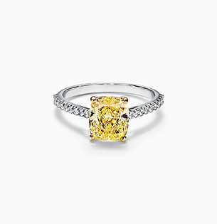 Yellow Lab diamond engagement ring